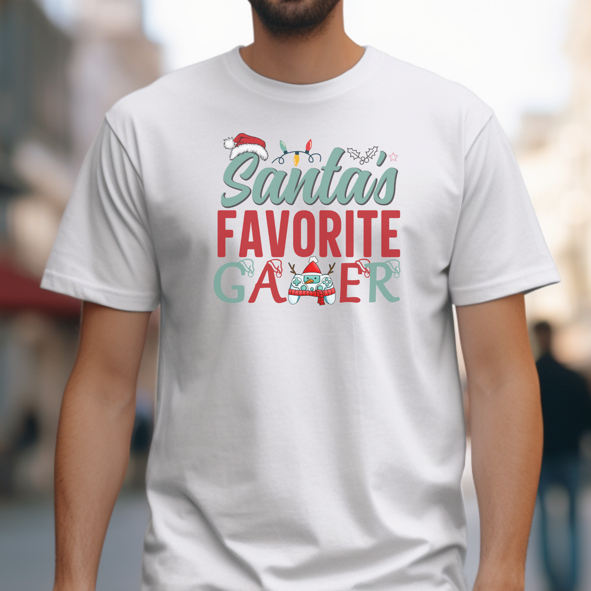 Santa's Favorite Gamer | Unisex Casual Tee | Gamer Shirt