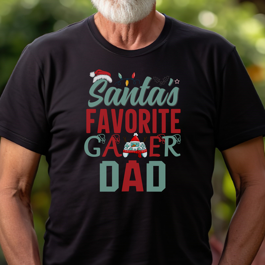 Santa's Favorite Gamer Dad | Unisex Tee | Gamer Dad Shirt