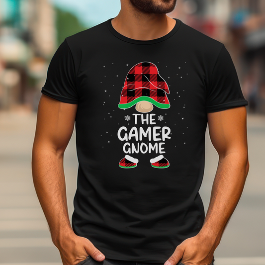 The Gamer Gnome | Unisex Casual Tee | Gamer Holiday Shirt