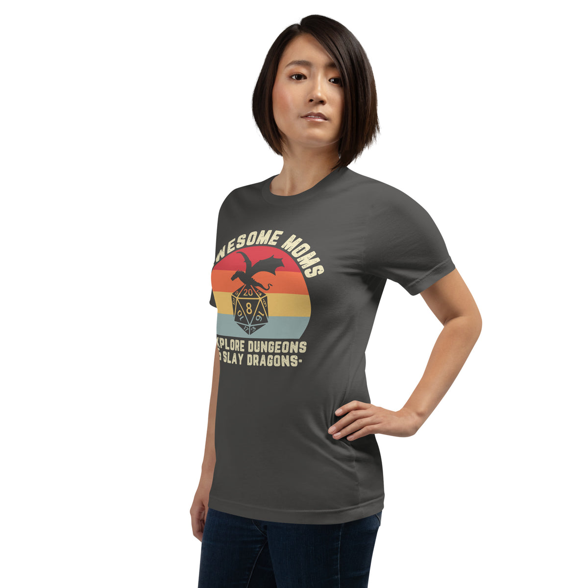 Awesome Moms Explore Dungeons and Slay Dragons | Casual Unisex Tee | Gamer Mom Shirt