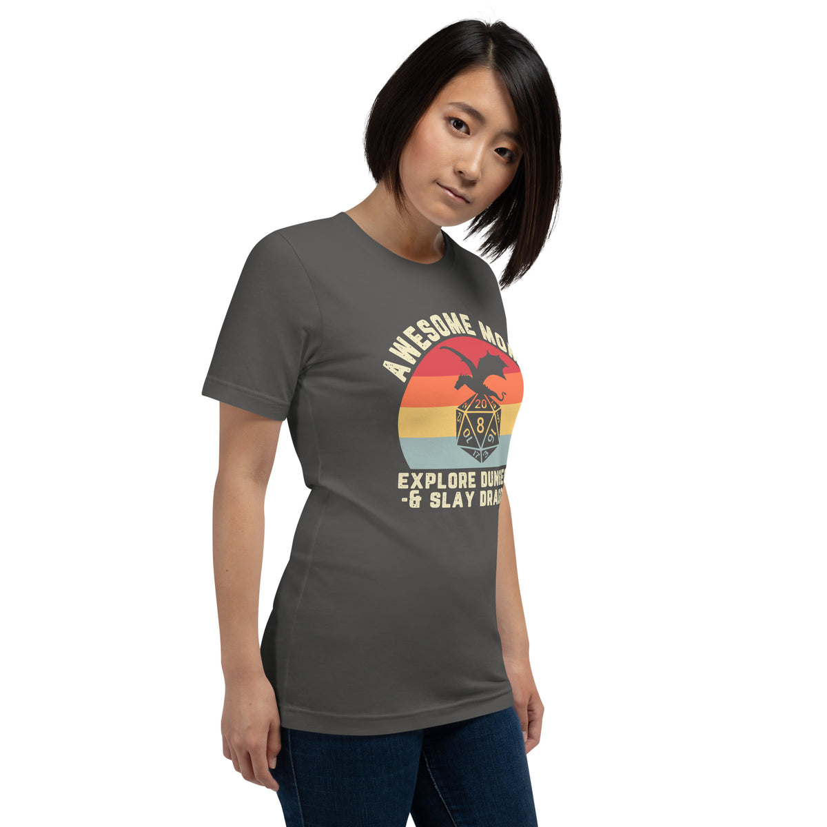 Awesome Moms Explore Dungeons and Slay Dragons | Casual Unisex Tee | Gamer Mom Shirt