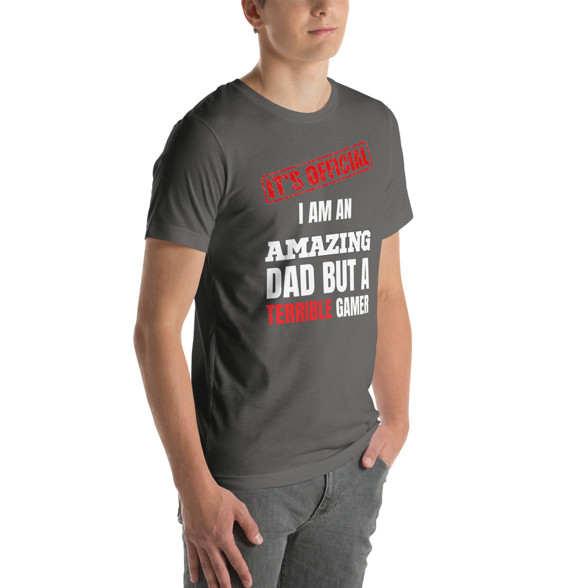It's Official I Am an Amazing Dad | Men's Casual Tee | Funny Gamer Dad Shirt