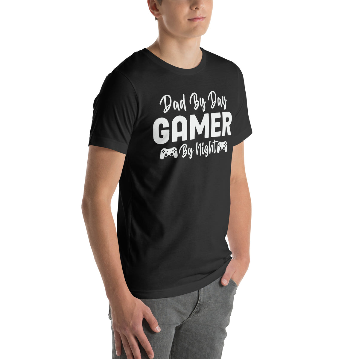 Dad by Day Gamer by Night | Casual Men's Tee | Gamer Dad Shirt