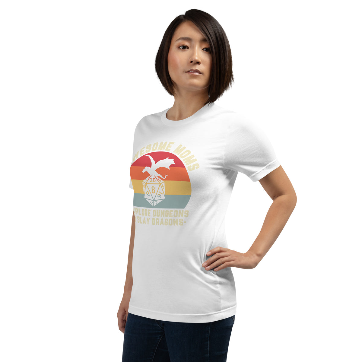 Awesome Moms Explore Dungeons and Slay Dragons | Casual Unisex Tee | Gamer Mom Shirt